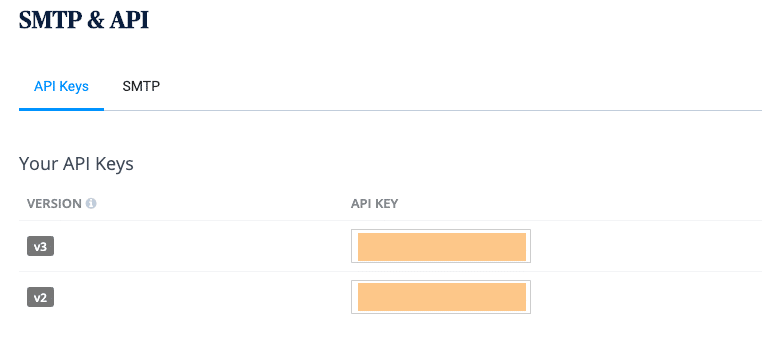 API Key สำหรับส่งเมล sendinblue