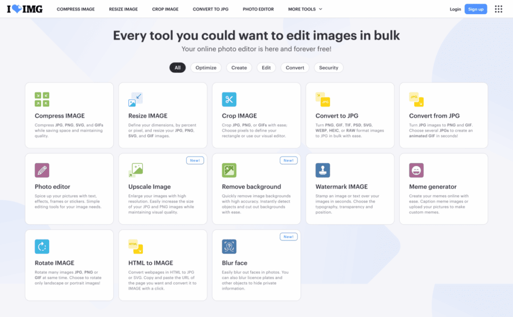 iLoveIMG เครื่องมือแก้ไขรูป ย่อ ครอบ ออนไลน์