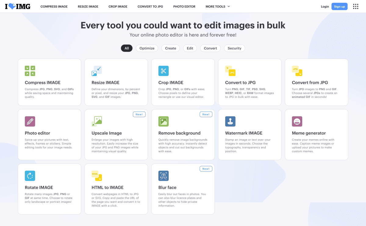 iLoveIMG เครื่องมือแก้ไขรูป ย่อ ครอบ ออนไลน์