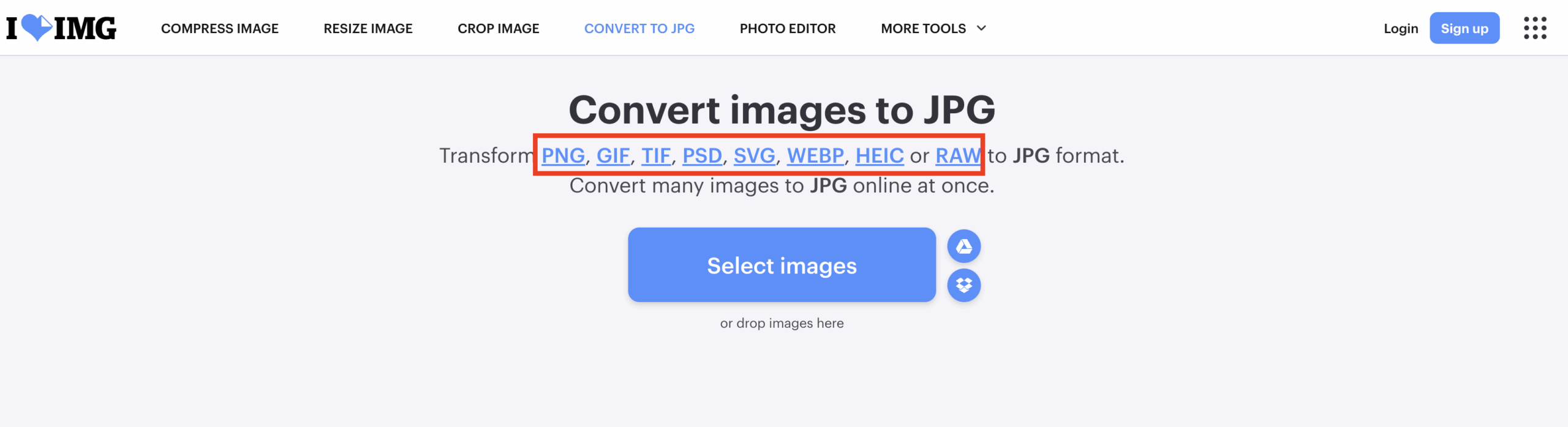 แปลงไฟล์ png เป็น jpg ด้วย iLoveIMG