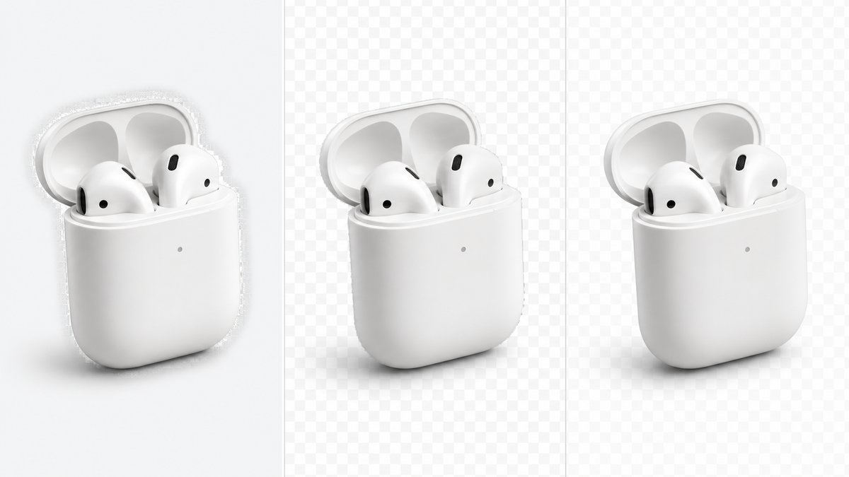Professional infographic comparing 3 background removal tools quality side by side, showing same pro