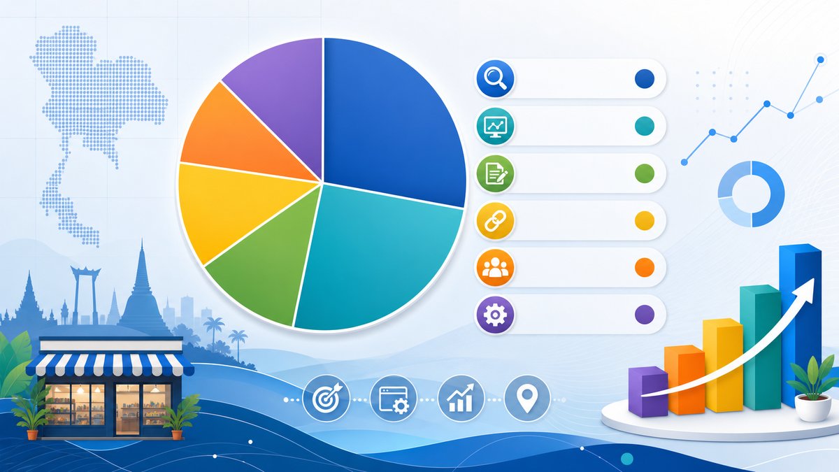 Chart showing SEO budget allocation for small business websites in Thailand 2026