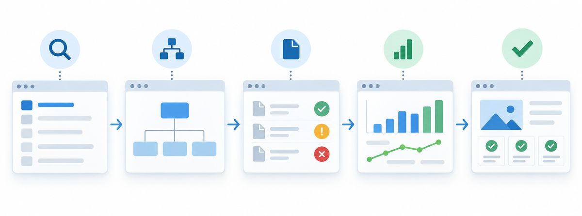 ภาพขั้นตอนตรวจรายงาน Search Console ในสัปดาห์แรก